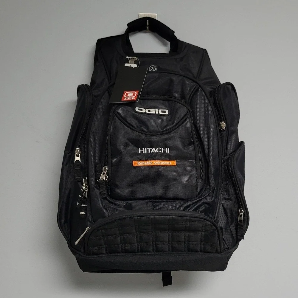 Ogio Hitachi Reliable Solutions Black Backpack for Traveling Bag New With Tags